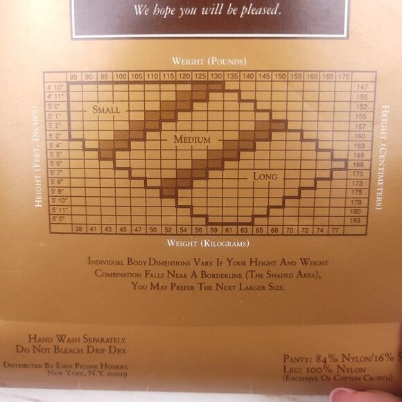 Vintage Evan Picone Black Shimmer of Pearl Panty Hose Size Long. - Picture 3 of 8